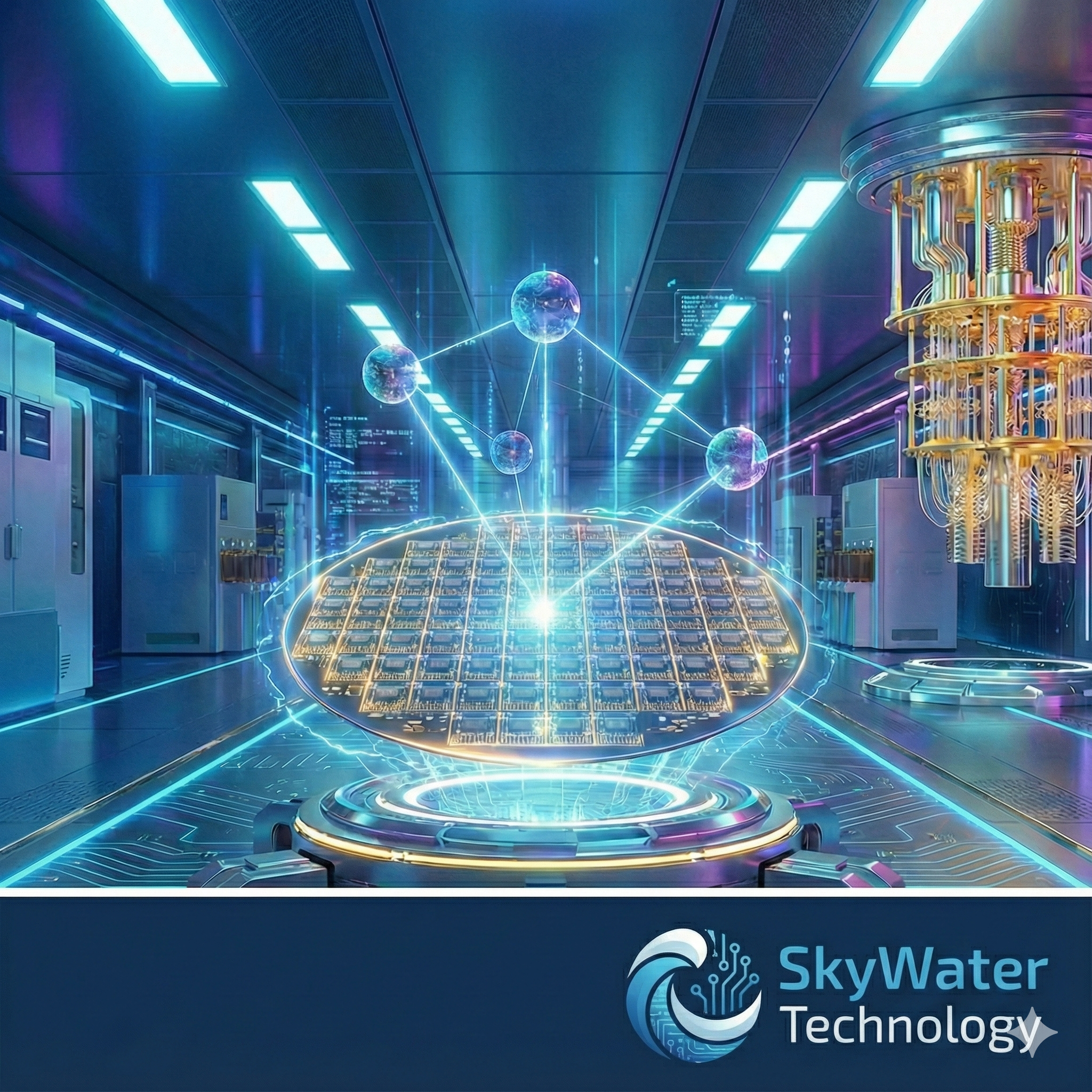 [晶圆厂与量子芯片图片]